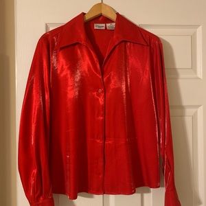 Iridescent red blouse